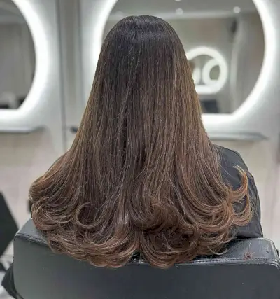 Long Hair with Flipped-Out Feathery Ends