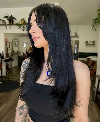 Low-Maintenance Long Haircut with Feathered Wispy Layers