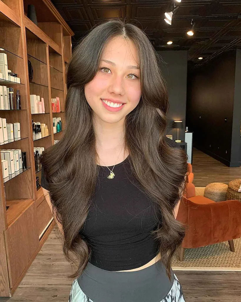 Cabello liso hasta la cintura para mujeres con formas de cara redonda' title=