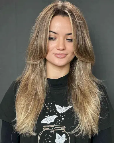 Razored Layers and a Face Frame for Long Hair