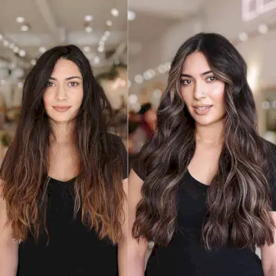 Sexy Face-Framing Long Dark Waves