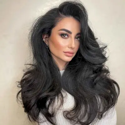 Stylish long hair with big waves