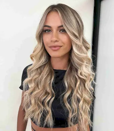 Beautiful Long Blonde Balayage Waves