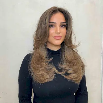 Long Polished Layers with Babylights for Straight Hair Types