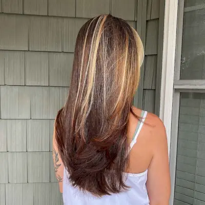 straight hair with long Cascading Layers