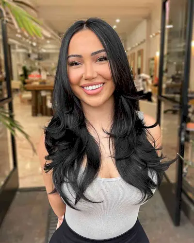 Long Layers and a Center Part for fine Straight Hair and heart face