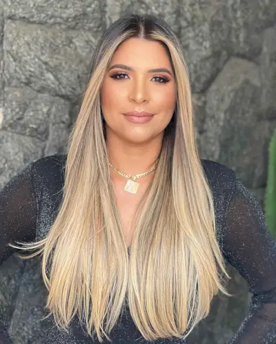 silky long layered ombre hair