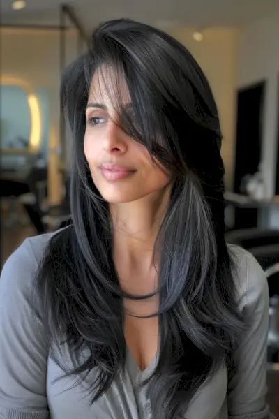 Cute Angled Cut with Long Side Bangs for Straight Hair
