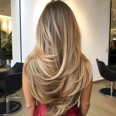Feathered Layers for Straight Long Hair