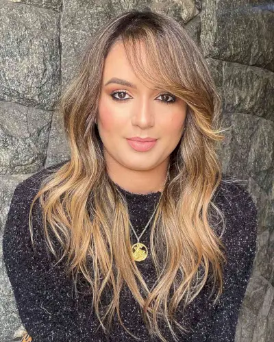 Delectable Long Brown Hair and Side Bangs and Waves