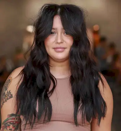 long ways with long bangs hairstyle for rounder faces