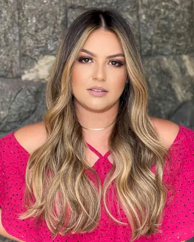 sun kissed long layers for round face shapes