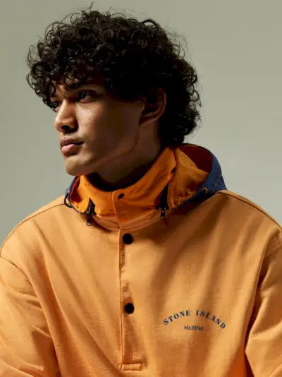 Stone Island Marina 폴로 스웨트셔츠 오렌지