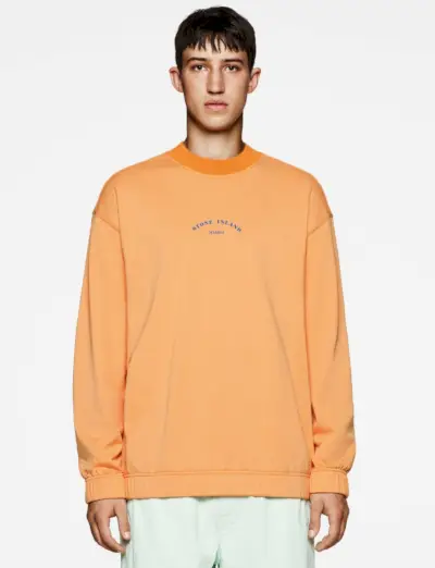 652X2 Stone Island Marina 크루넥 스웨트셔츠 오렌지