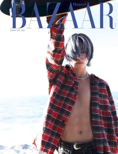„V“ atvyksta į Celine paplūdimį „Harper’s Bazaar Korea“ viršeliams