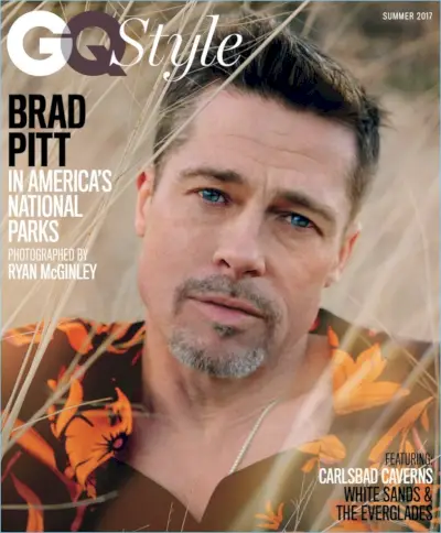 Iført en AMI-skjorte dekker Brad Pitt GQ Style.