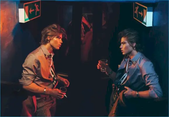 Jordan Barrett con lo styling di Matthew Josephs per la rivista Wonderland.