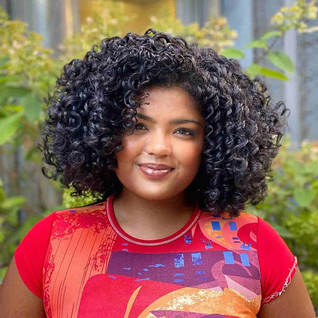 Prachtige zwarte lob boven de schouder voor dik haar' title=