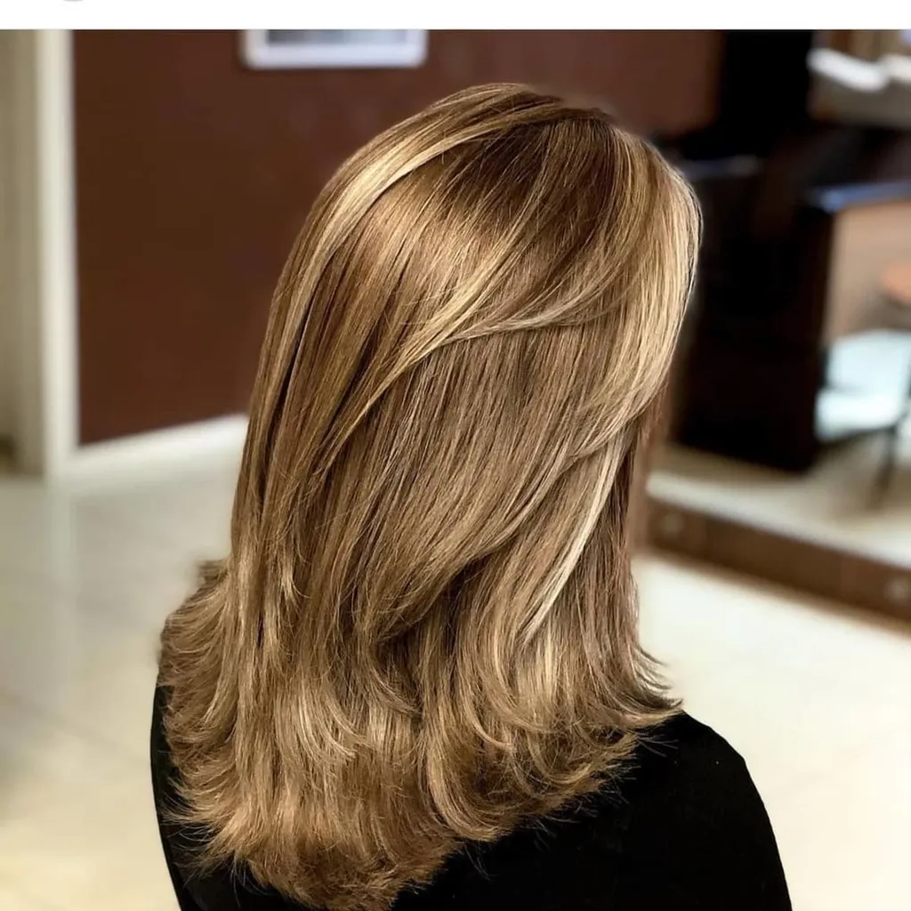 Stijlvolle gevederde lagen voor dik haar' title=