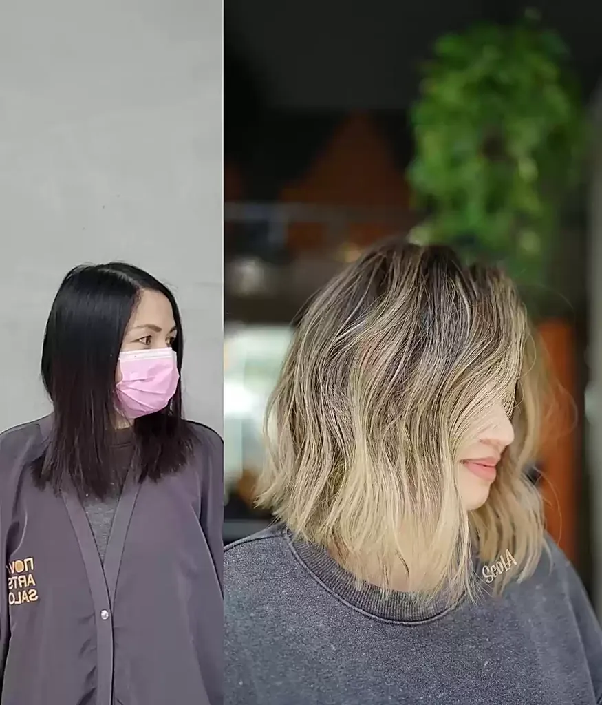 Slika brond teksturiranih las, dolgih do ramen' title=