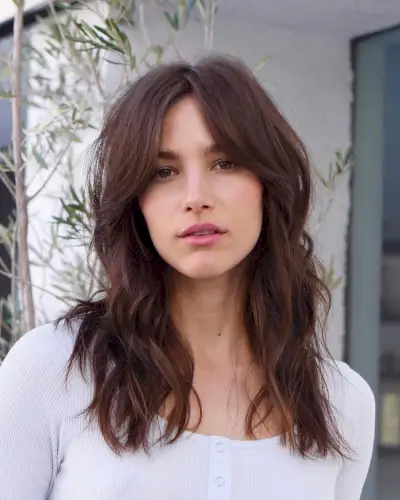 Curtain Bangs for Square Faces