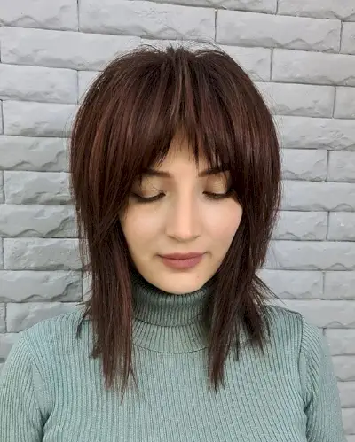 Choppy Curtain Bangs and Layers