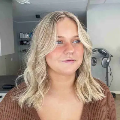 Medium Long Bob Blunt Cut with Textured Ends for Rounder Faces