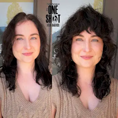 Shaggy Layers and Bangs for Mid-Length Thick Hair