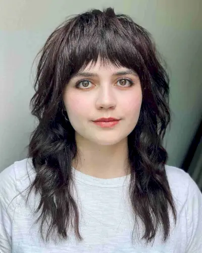 Mid-Length Razored Shag with Choppy Bangs