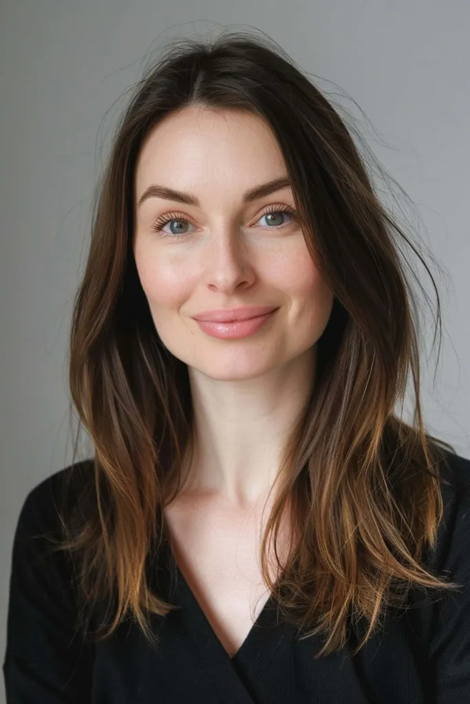 Coupe moyenne dégradée droite pour cheveux fins ajoutant de la profondeur et du mouvement tout en créant une apparence plus complète' title=