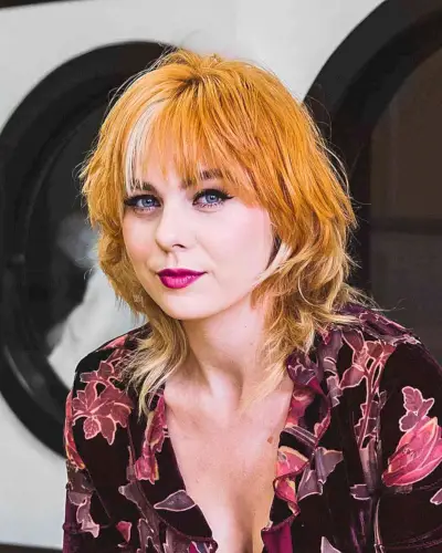 Choppy Wolf Cut at Mid-Length for women with heart shaped faces