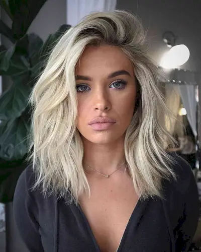 Voluminous Choppy Layers for Medium-Length Hair