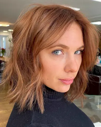 Mid-Length Chop with Internal Layers for Fine Hair