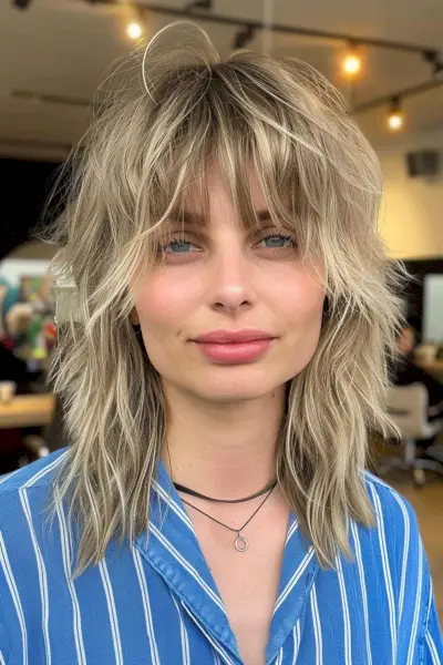 Razored Shaggy Cut with Bangs