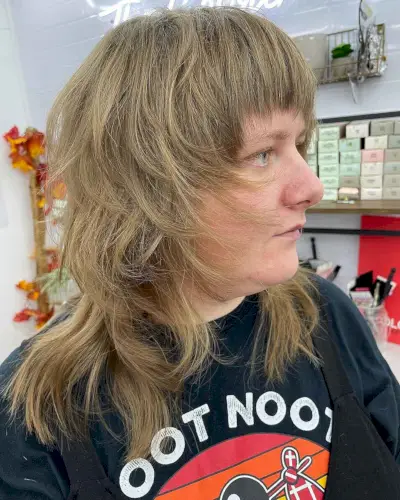 Layered Wolf Cut with Short Bangs