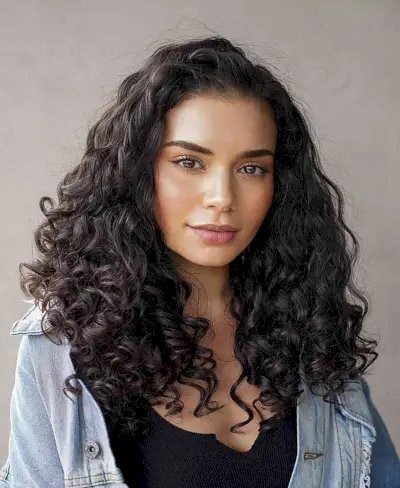 Subtle Side Part for Thick Curls on Mid-Length Hair 