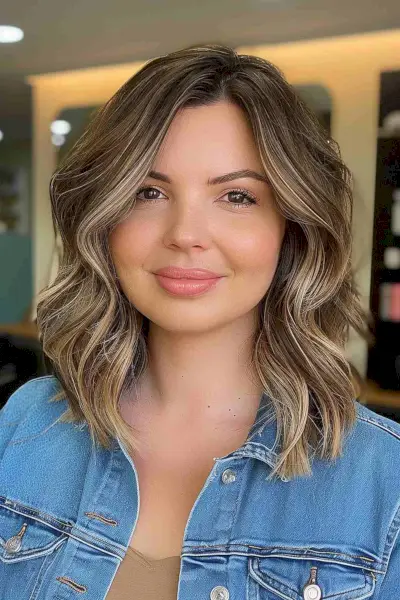Thick Medium Haircut for Round Faces