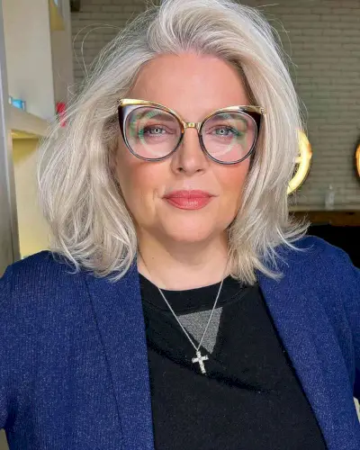 Mid-Length Cut for Women Over 50 with Thick Hair