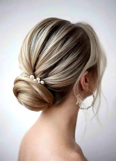 Classy Low Twisted Bun Updo for Medium Hair