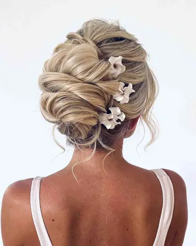Sophisticated Bohemian Updo for Medium Hair