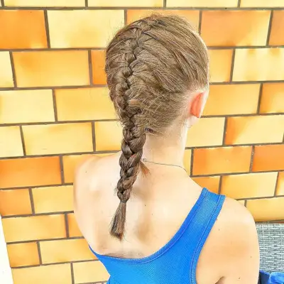 Simple French Braid Updo for Medium Hair