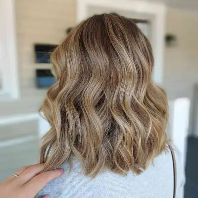 Trendy Honey Long Messy Bob Shoulder Length Hair