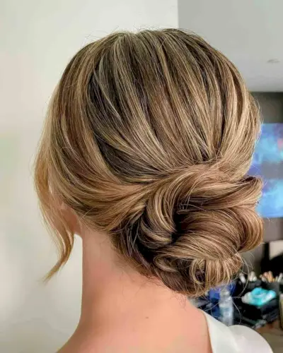 Wrapped Easy Updo Shoulder Length