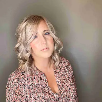 Strawberry Swirls Curled Mid-Length Hair