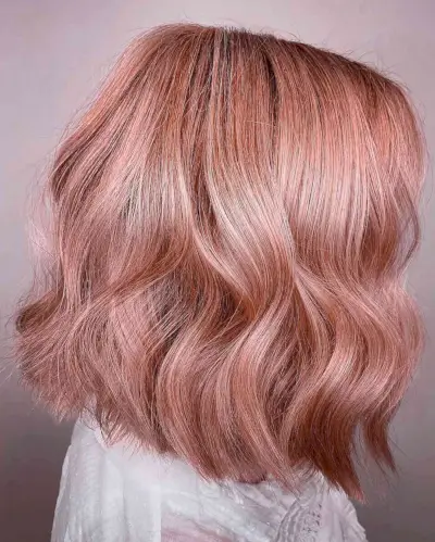A Remarkable Rose Gold Color Shoulder-Length