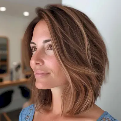 shoulder-length stacked bob haircut