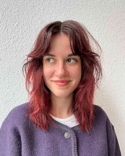 Remarkable razor cut shoulder length hair