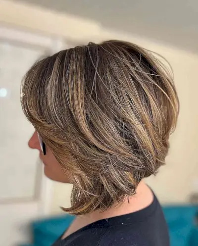 Fun Shoulder-Length Brunette Bob Hair