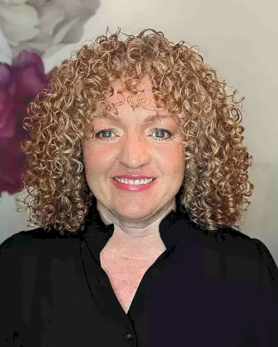 Tight Medium Blonde Ringlets at Shoulder-Length for women with a diamond face