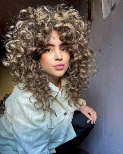 Layered Curly Medium-Length Hair